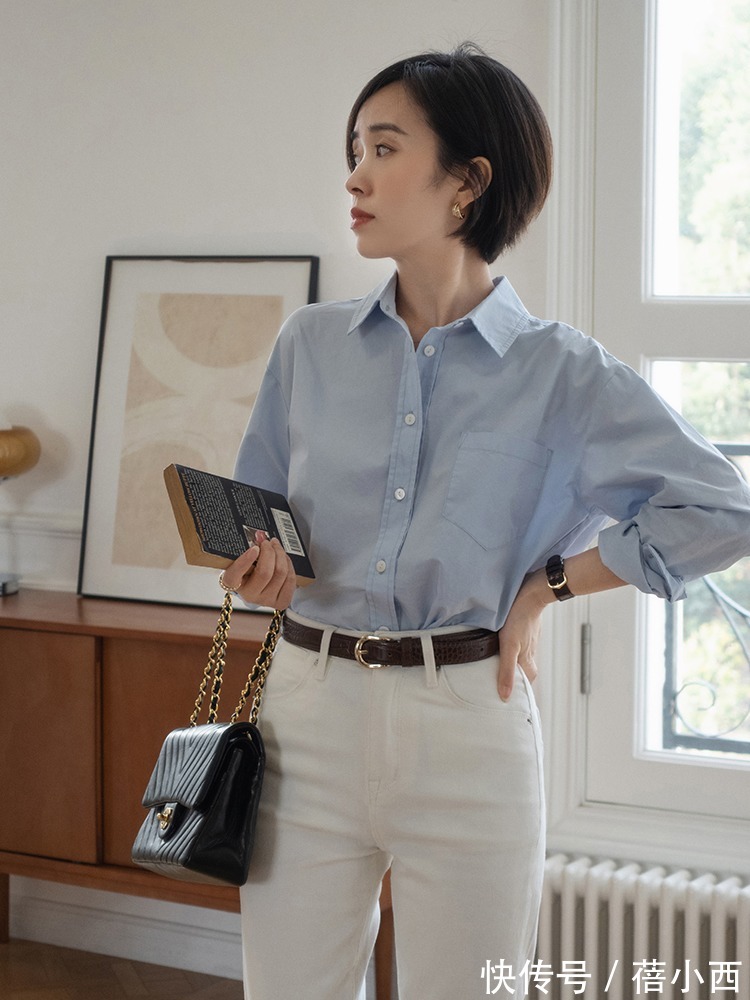 卫衣 春季还是穿“衬衫”最高级,搭配半身裙、牛仔裤、阔腿裤,好洋气