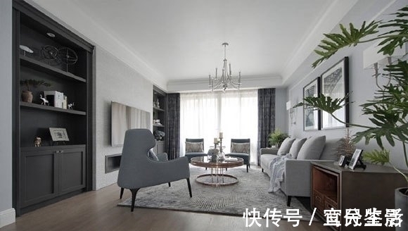 大户型|133㎡高级灰时尚轻奢空间,优雅的质感,嵌入式电视柜真实用