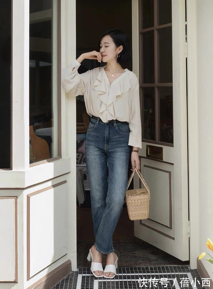 牛仔裤|40+女人穿衣在精不在多,教你4招“一衣多穿”衬衫搭配,高级优雅