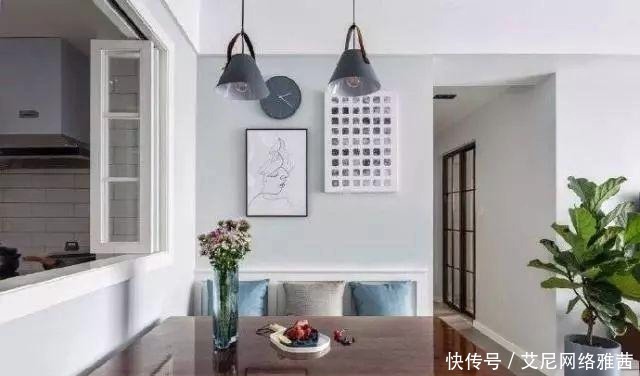蓝白色|110平米简约风格之家,略带北欧风格的小清新,时尚大气!