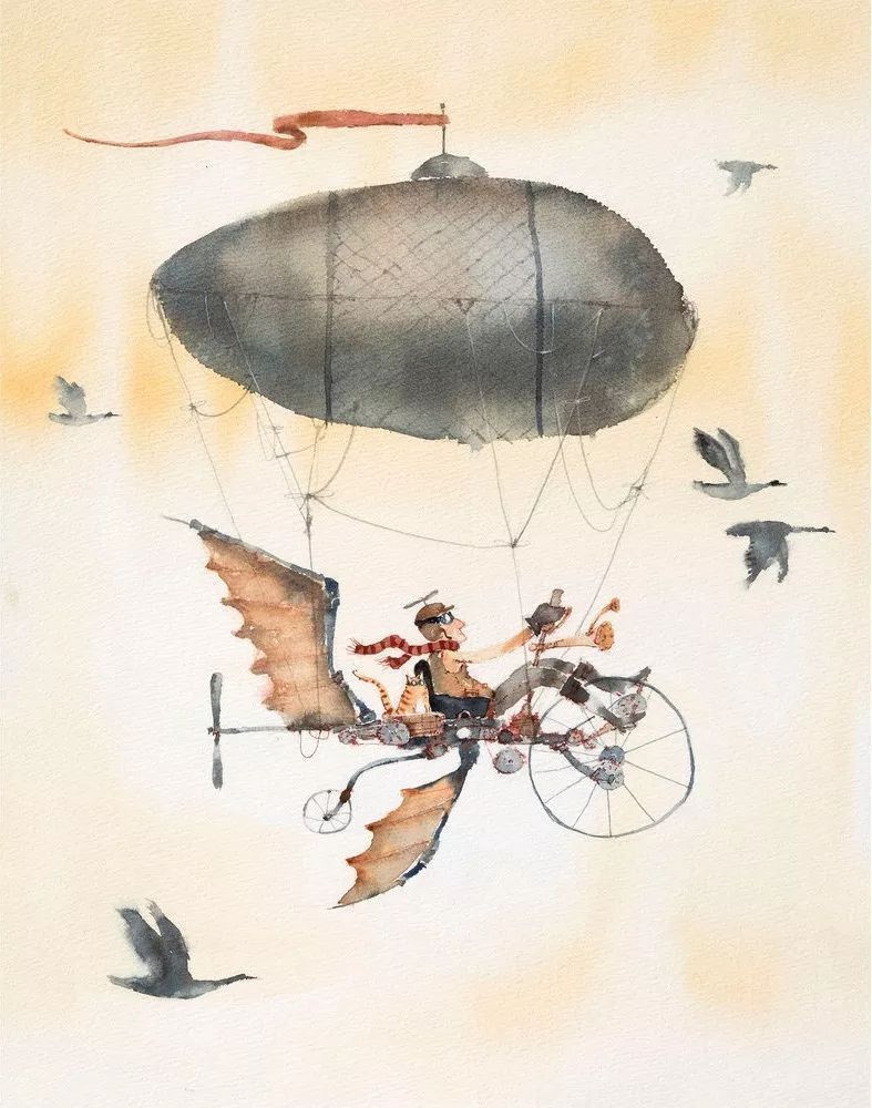 治愈插画$治愈插画:童年,像一个流丽繁复的梦