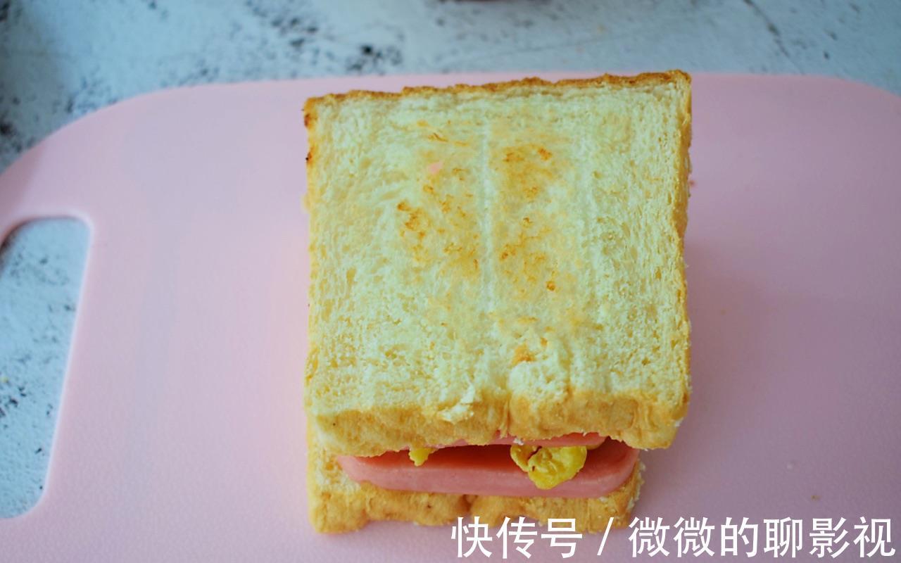 吐司片|香浓可口的火腿蛋三明治，营养满满，制作简单