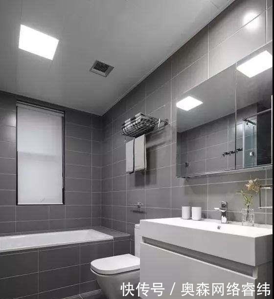 灰色|卫生间墙砖选用灰色，不仅时尚，而且还很有质感呢！