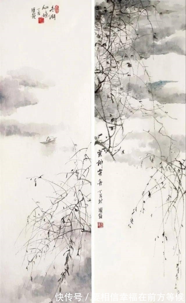 雾气|他画中清淡朦胧的杂林疏影、雾气山岚,给人一种简疏美和禅意美