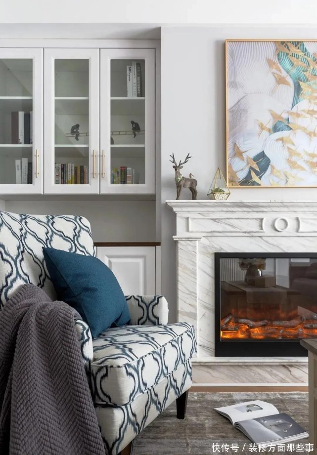 客厅|138平美式风三居室,田园风格的客厅是宽阔而富有前史气味