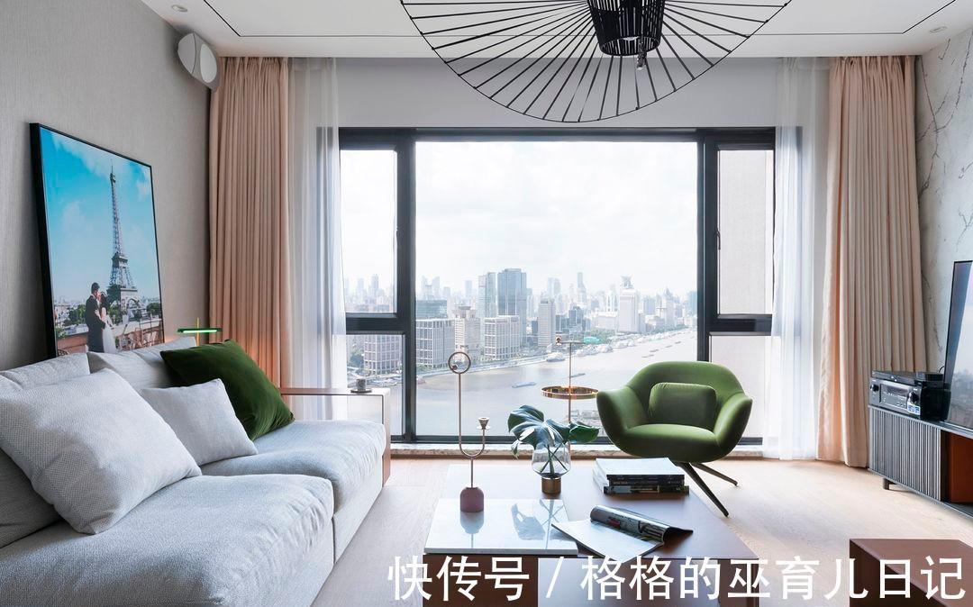 卧室|110平高层住宅,莫兰迪色为空间注入灵魂,这才是婚房该有的样子