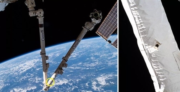 外壳 国际空间站重要部件被碎片击中:外壳被洞穿