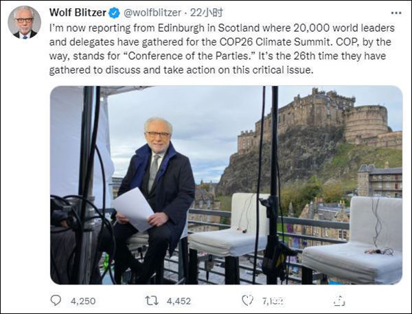 CNN主播異地報(bào)道COP26氣候大會(huì)遭網(wǎng)友“開涮”:分不清地方?