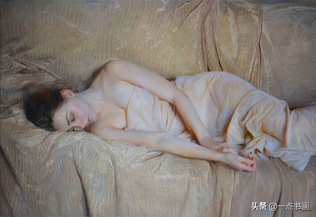 绘画|她痴迷于画那些睡觉觉的美女,青春清纯,宁静唯美