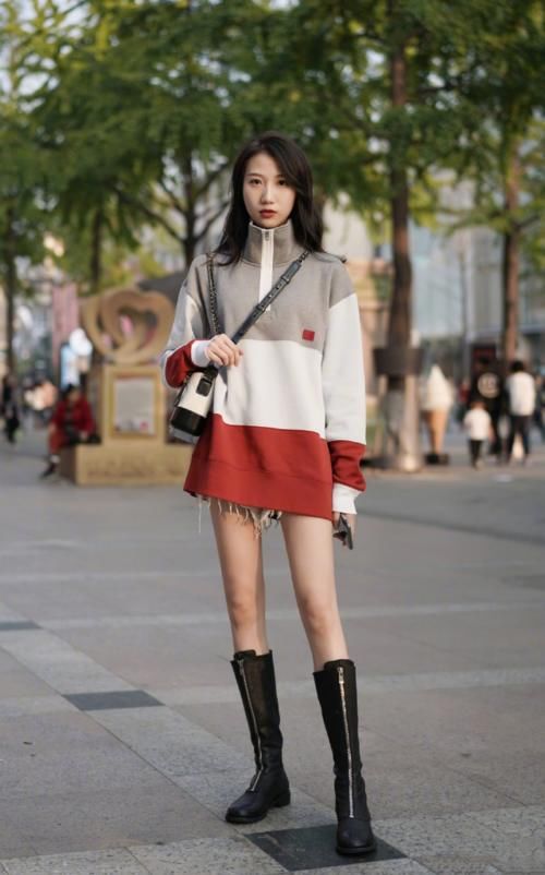 显高显瘦又显白的秋冬高筒靴来喽！露腿妹子最后的倔强真的太惊艳