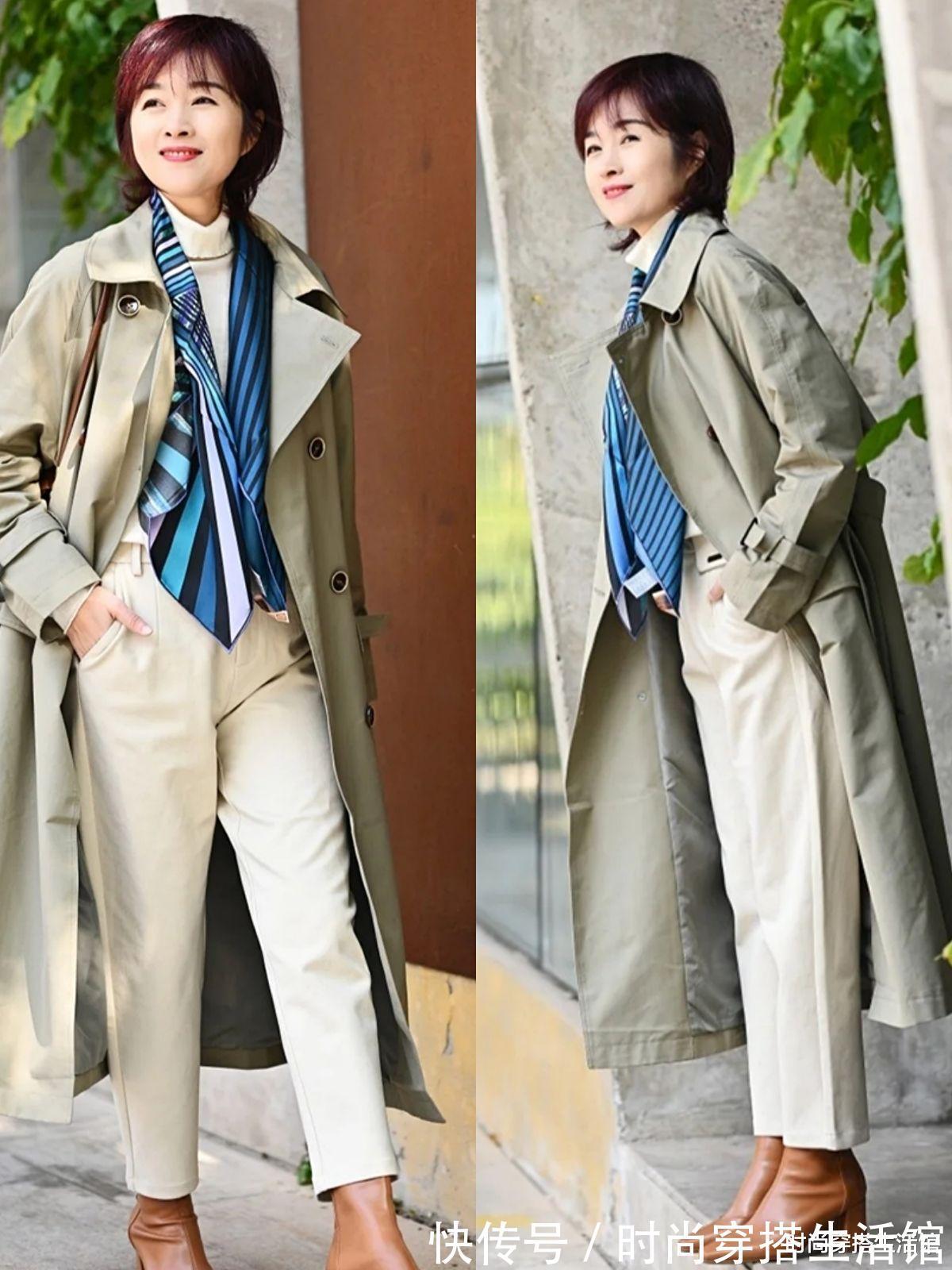 直筒裤|50岁女人只能穿“妈妈装”,看看她们的穿搭,原来也能这么美