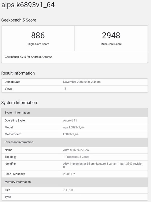 MT6893|联发科MT6893 SoC曝光：性能逼近旗舰芯片