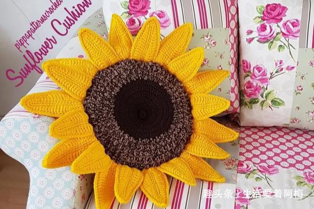 毛线钩针编织向日葵合集,DIY手工编织附图解教程