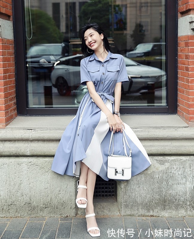 法式|高端大气上档次,还是法式雪纺衬衫裙子,美美哒