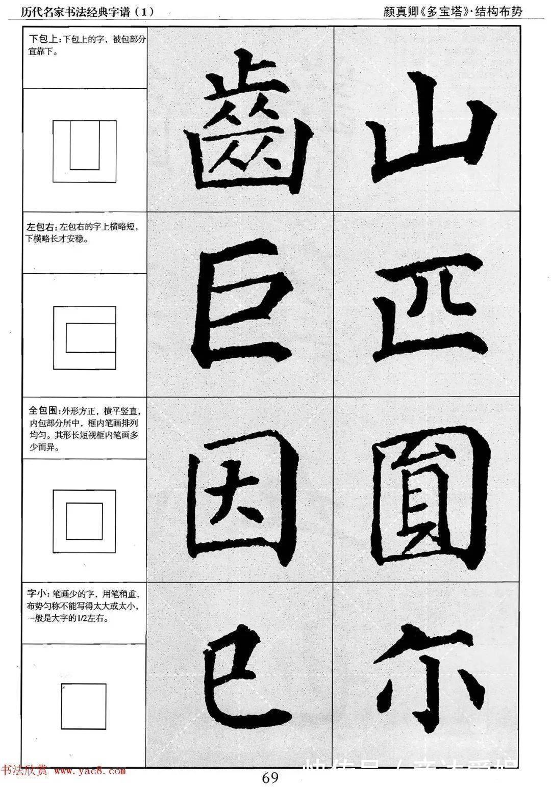 多宝塔字谱！颜真卿多宝塔字谱