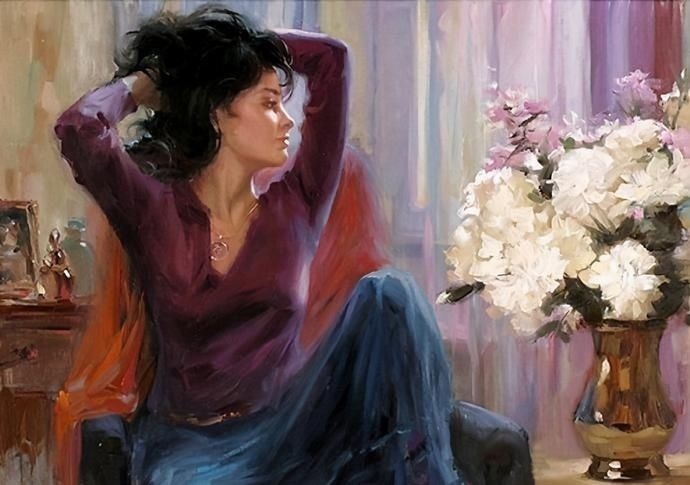 俄罗斯!人体艺术——俄罗斯画家人体油画中的美女娇艳如花