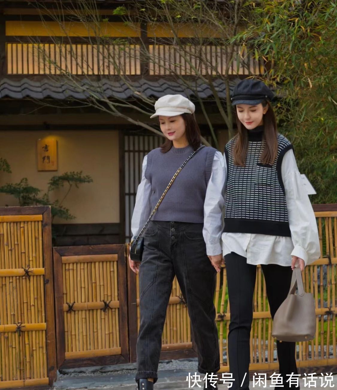 姐妹 现在50、60岁的阿姨真厉害,身材纤细穿搭时髦,硬把女儿熬成姐妹