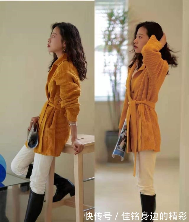 毛衣 入秋后,火了一种穿搭叠穿+撞色,时髦又减龄,显知性优雅之美!
