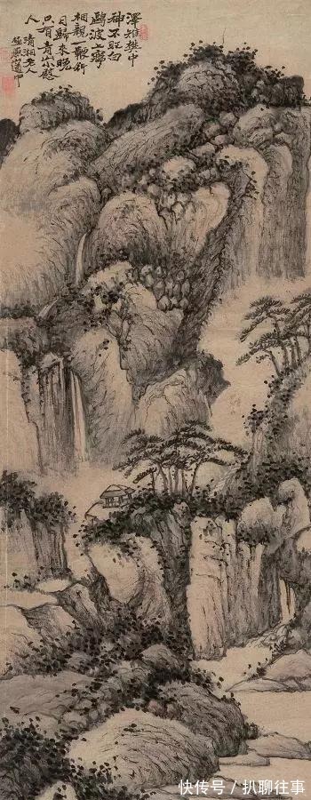 水墨纸本|清初四大画僧笔下的意境山水,不只是养眼