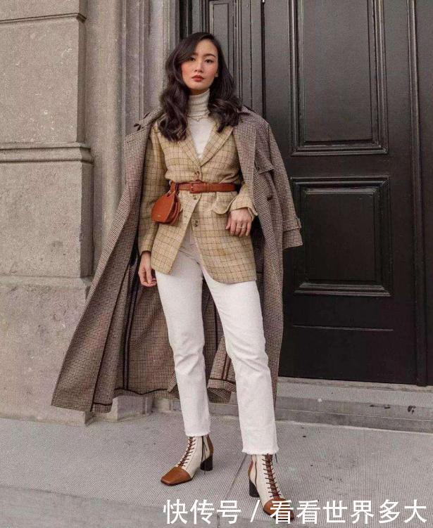 仅158的时尚博主教科书式穿搭,气场直逼170,别说小个子不好看
