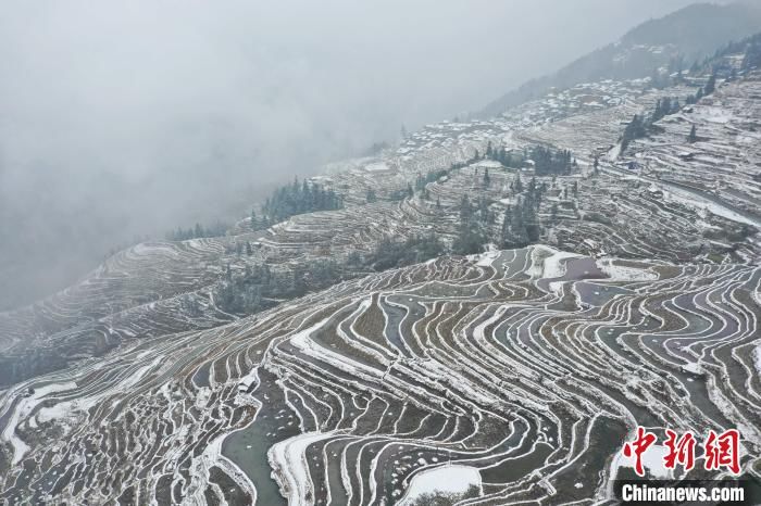 春雪|贵州春雪落梯田