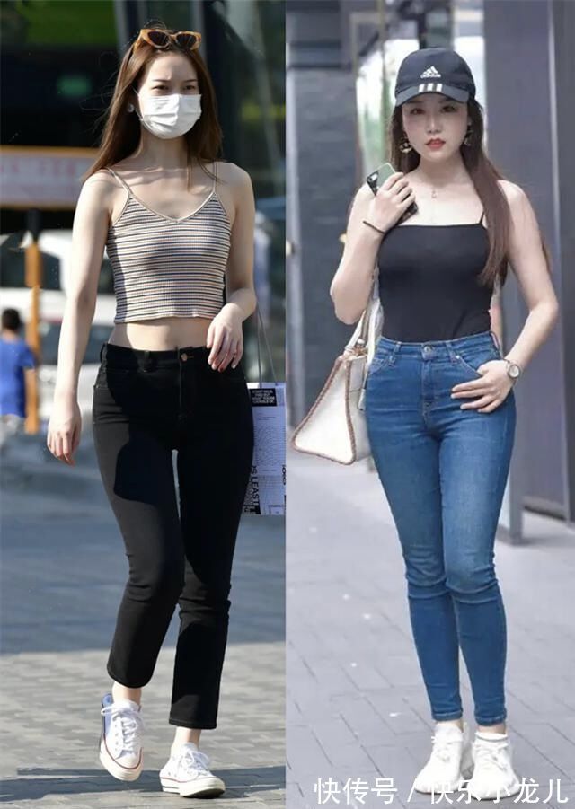 运动鞋 牛仔裤流行简约风,穿着舒适不拖沓,适合20多岁的年轻女孩