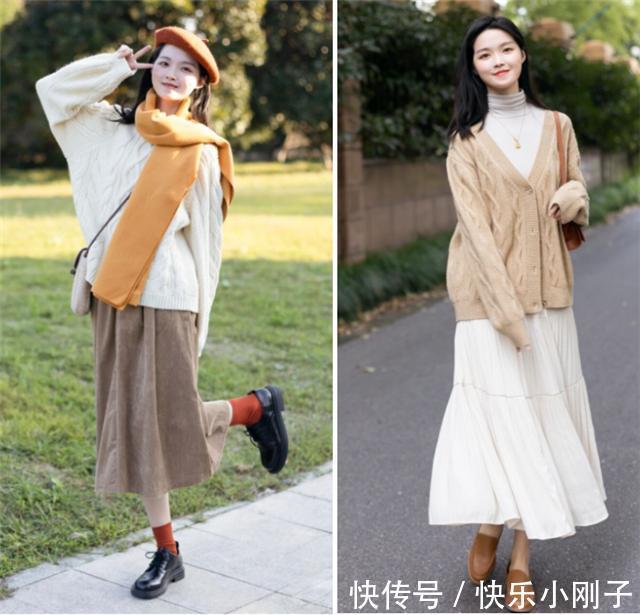 身材比例 毛衣搭配半身长裙,冬天就该这么穿,洋气显瘦,让你遇见最美的自己