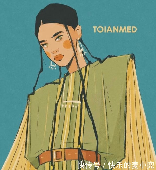 插画作品@个性十足的甜酷girl插画,时尚风格元素堪称宝藏!