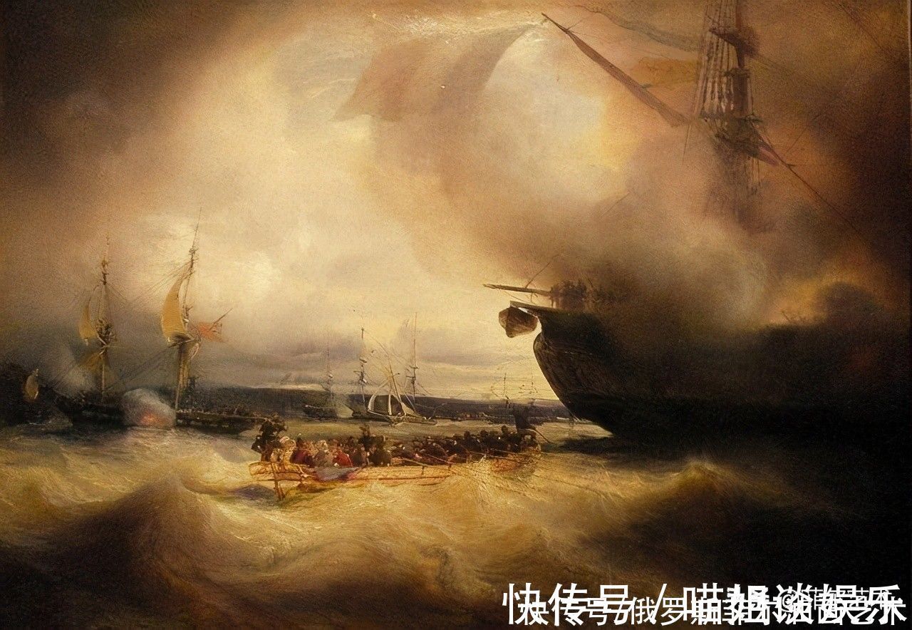 艺术作品|法国画家让·安托万·西奥多·德古丁海战、海景油画艺术作品欣赏