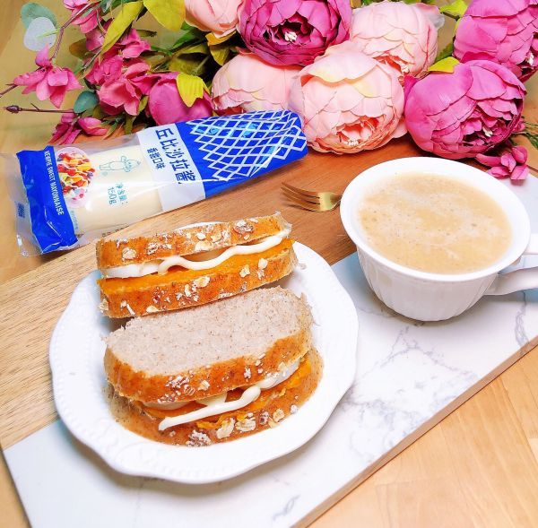 黑麦面包|#丘比三明治#健康减脂-鸡蛋南瓜三明治