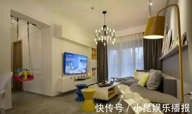 储物空间|老公坚持客厅铺水泥砖,过道还给女儿装秋千,入住后晒晒全屋