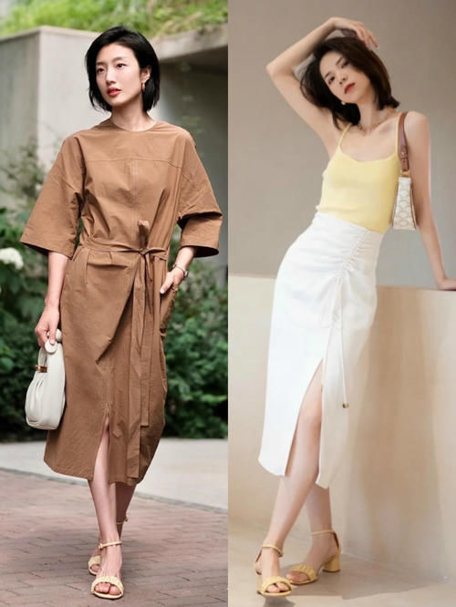 穿搭 裙子下面不一定穿高跟鞋,今年流行这样穿,洋气显瘦,很有女人味