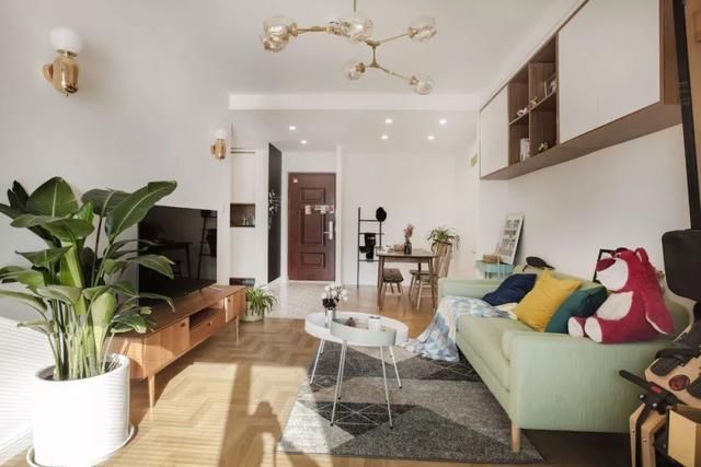 背景墙|77平简约风小户型两房改一房简洁的配色带来舒适的家