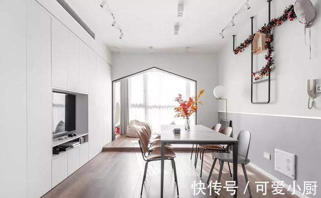 阳台|一家三口住,客厅不放沙发茶几,把阳台抬高,93㎡的家简约漂亮!