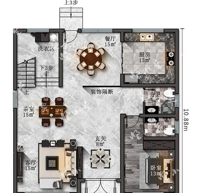 户型|农村建房,这套10X10米户型火了,舒适性卧室加露台超级实用
