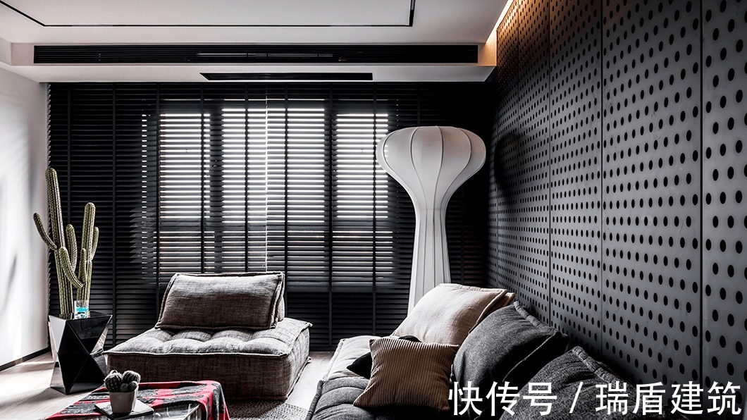 水泥板|120㎡简约高级黑,这样设计超有范!