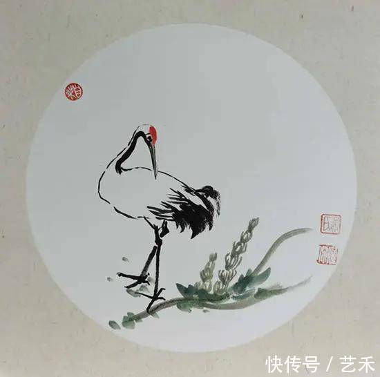  提名奖|道德模范提名奖获得者吴汉杰所画仙鹤