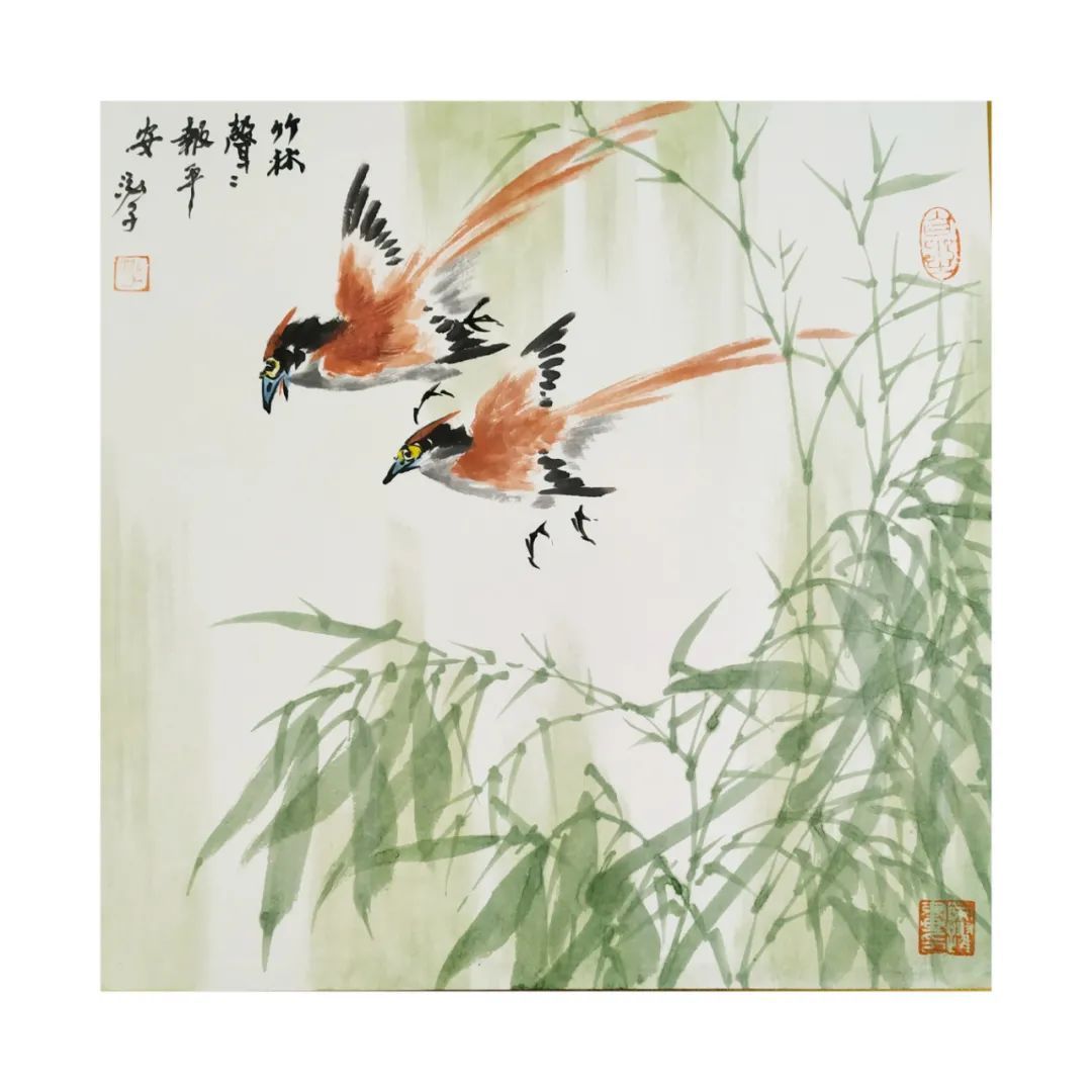 研究员!朱荣耀《壬寅新春,竹报平安》系列小品