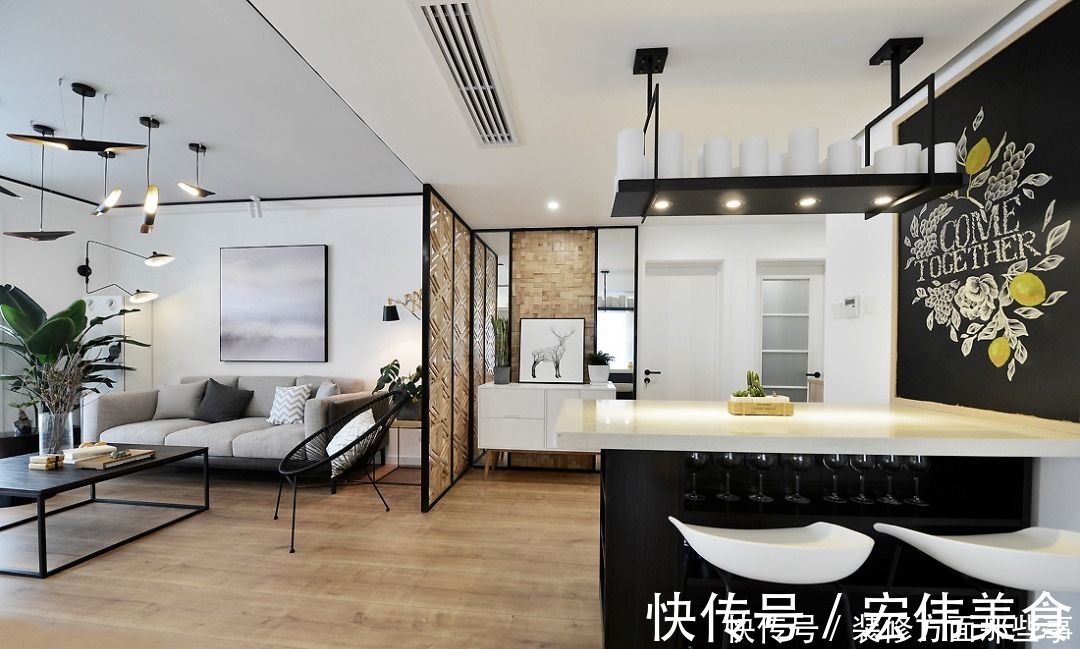 玄关|166㎡现代主义3室2厅，电视背景墙还能这样设计！