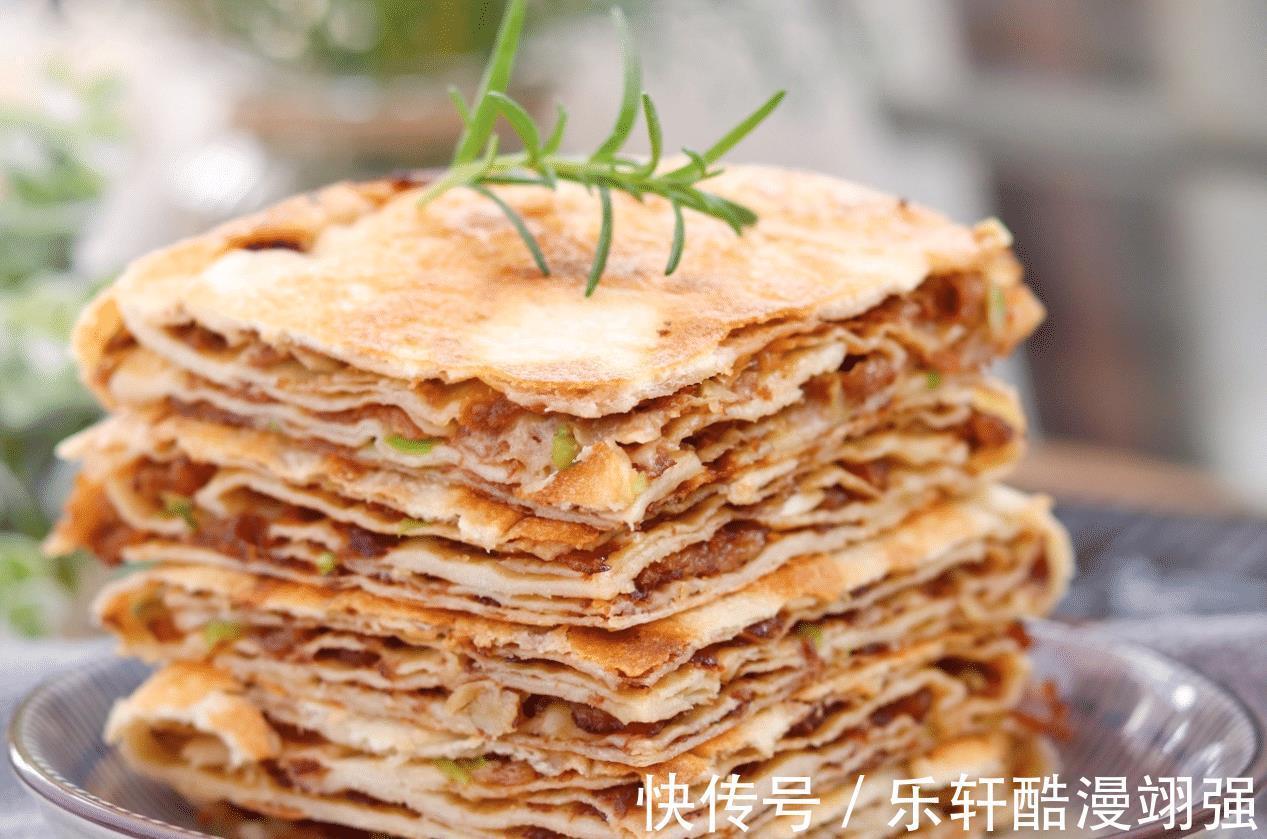 解馋|自制千层猪肉饼,好吃不腻,外皮酥脆,馅料鲜香,真解馋