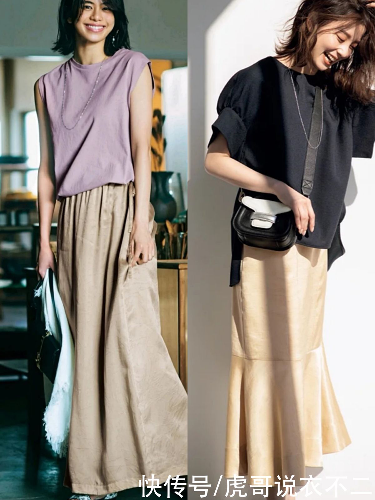 明度|再不会打扮的女人也别一身黑，夏季卡其色这样穿，简约优雅又气质