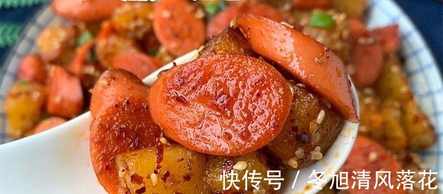 调味料|普通的土豆，加一根火腿进去，转身变成美食，大人小孩都爱吃！