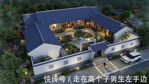 小院|农村建房还是有个院子好,10套农村平层小院,既能停车还能养鸡鸭