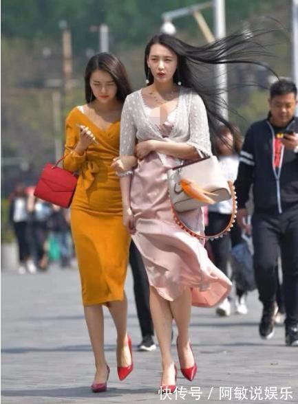 气质|粉色连衣裙搭配红色高跟鞋,气质满满,仙气十足