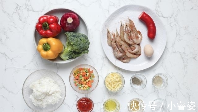 鲜虾|剩米饭别浪费，加些料烤一烤，色彩缤纷，奶香浓郁，孩子们抢着吃