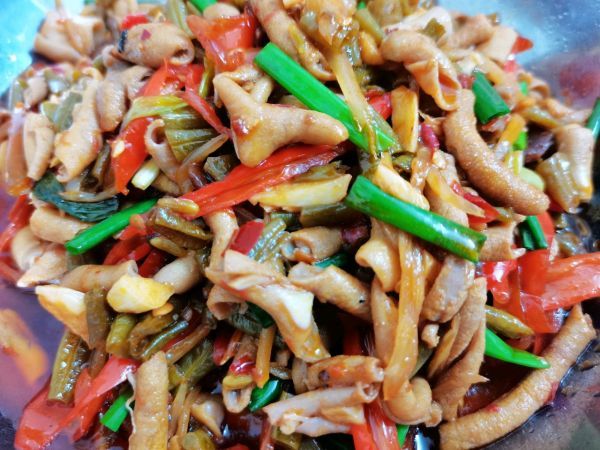 泡辣椒|酸豇豆炒鹅肠