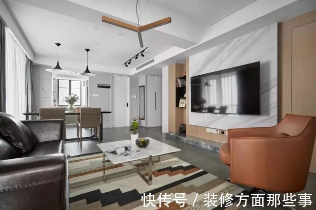 实用|128平三居室玩转现代风,不仅是漂亮实用材质主旋律