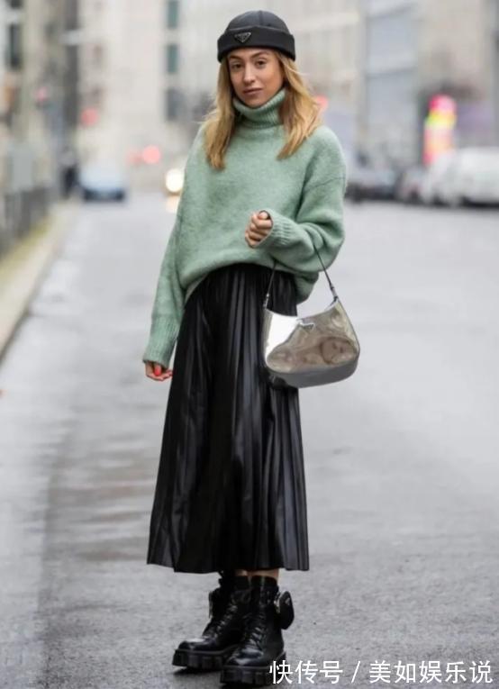 下半身|毛衣+半裙,这才是40岁+女性的时髦穿搭!优雅又气质