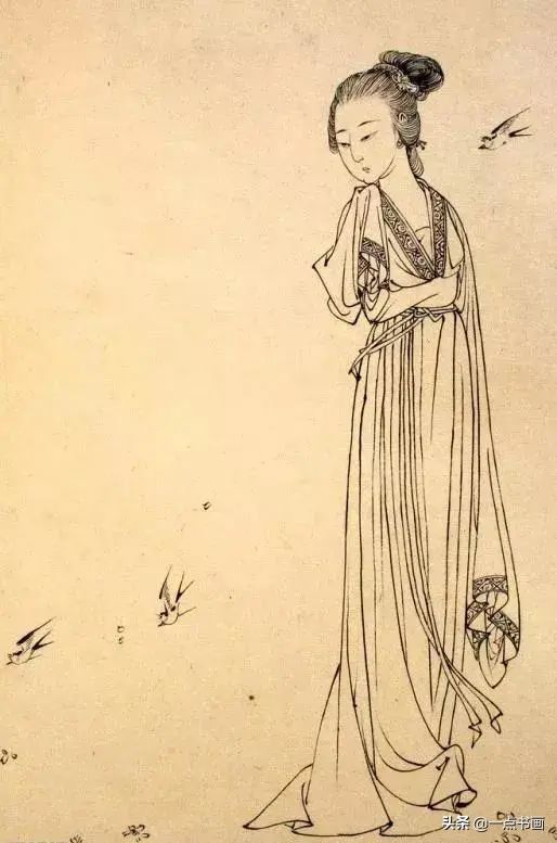 白描！他的白描被评为“当代第一”，画仕女独辟蹊径