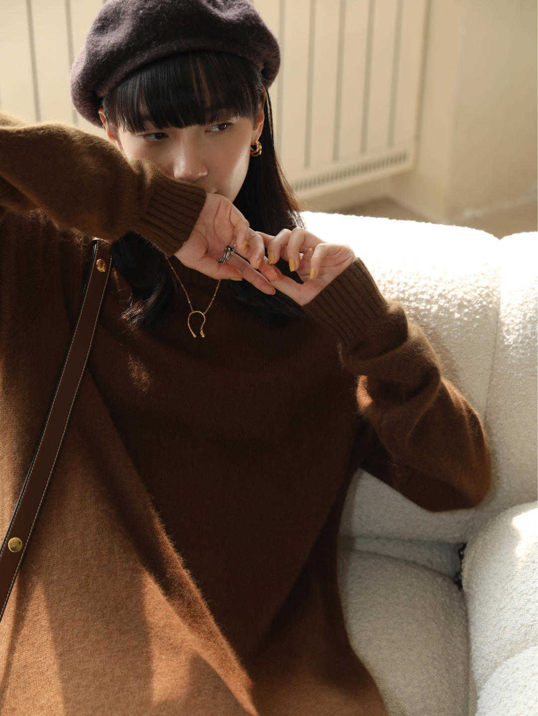 棕色|谁说针织连衣裙搭不出范,直筒针织连衣裙,时尚气质惊喜不断